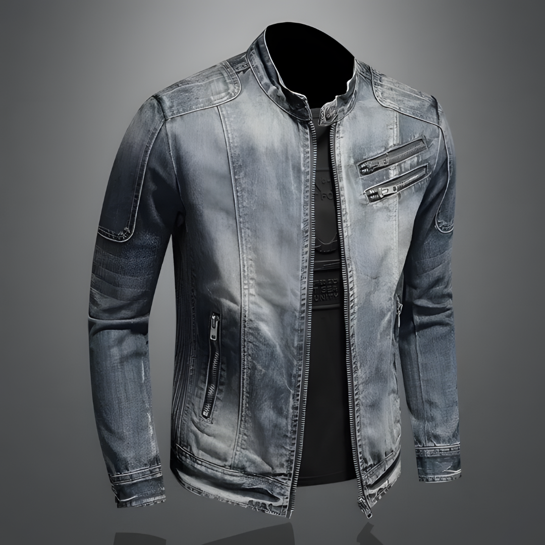 Chaqueta vaquera retro estilo motociclista clásico