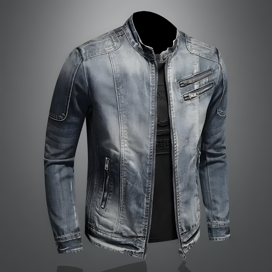 Chaqueta vaquera retro estilo motociclista clásico