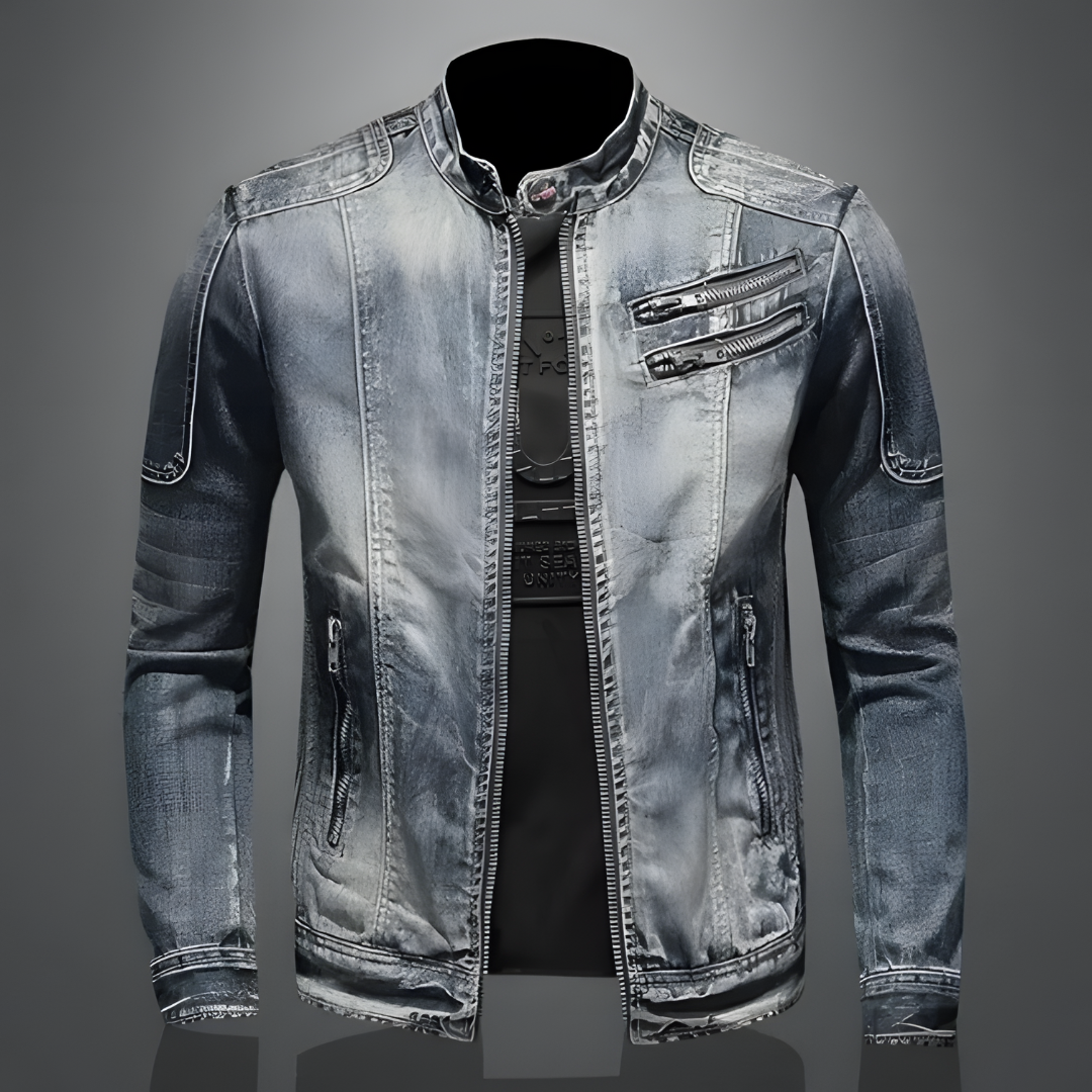 Chaqueta vaquera retro estilo motociclista clásico