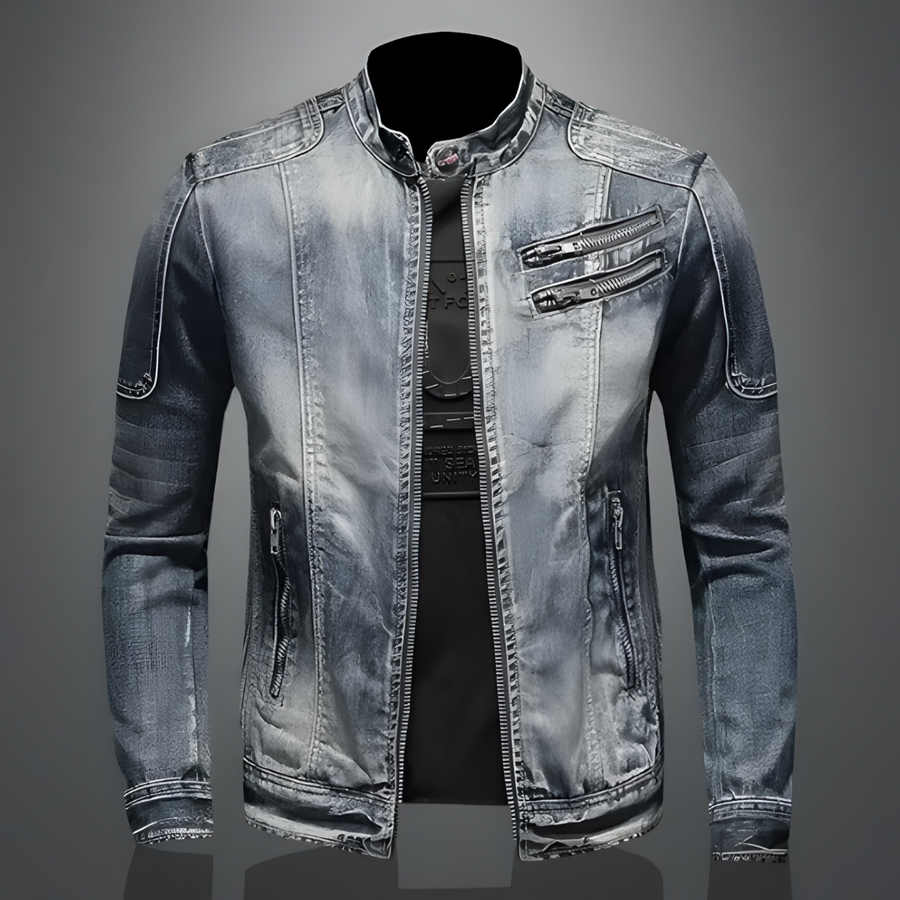 Chaqueta vaquera retro estilo motociclista clásico