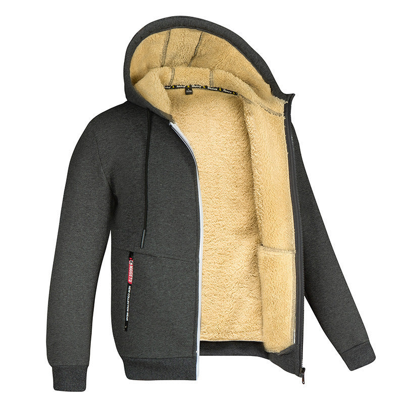 Chaquetas de invierno para hombre con capucha y forro de lana de oveja