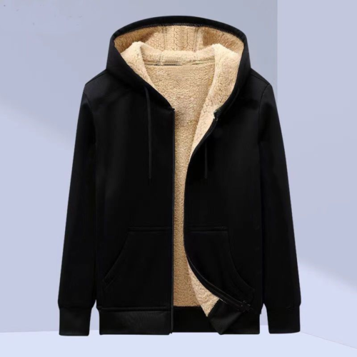 Chaquetas de invierno para hombre con capucha y forro de lana de oveja