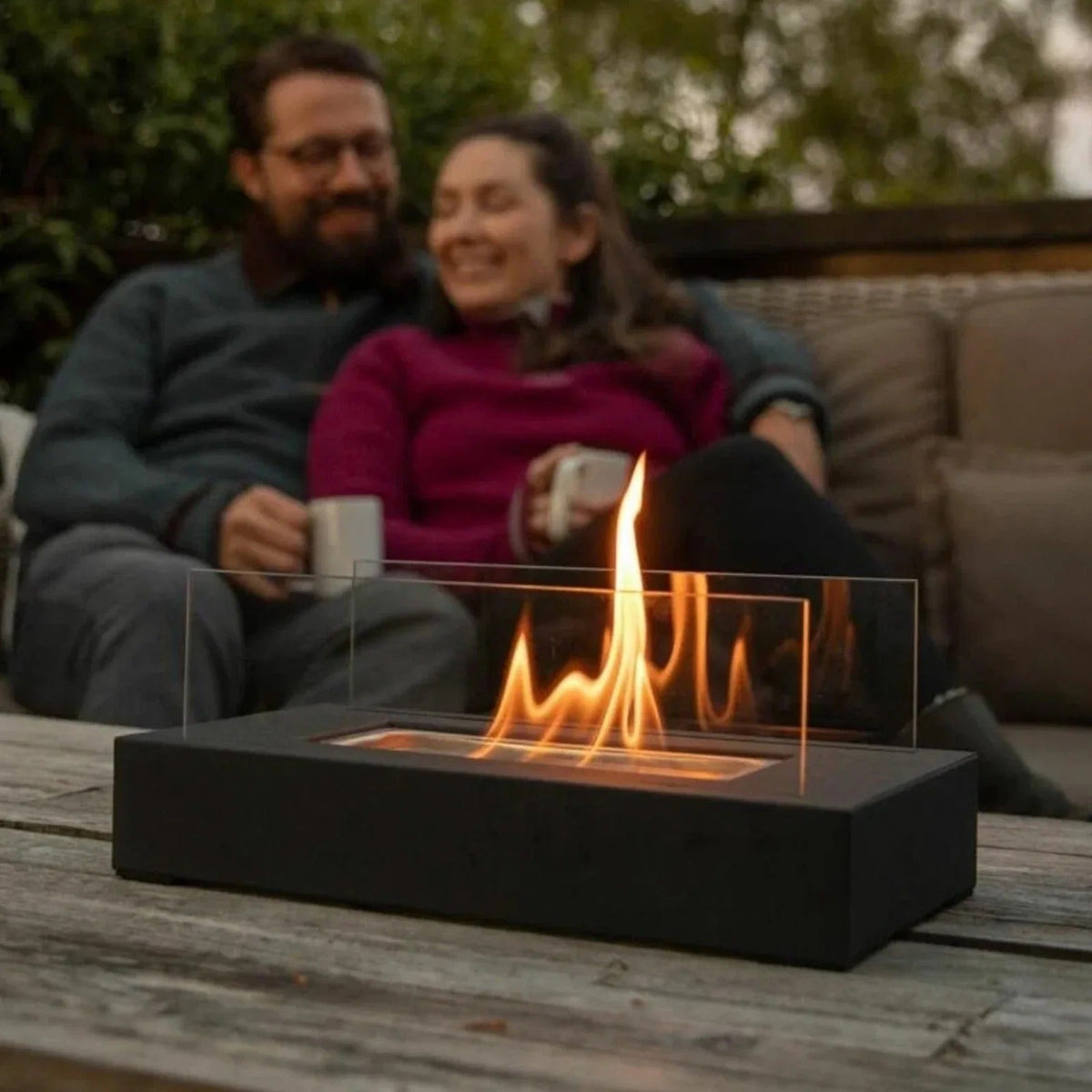 Chimenea de bioetanol de mesa con diseño moderno