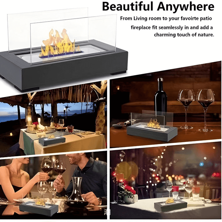 Chimenea moderna de mesa de bioetanol