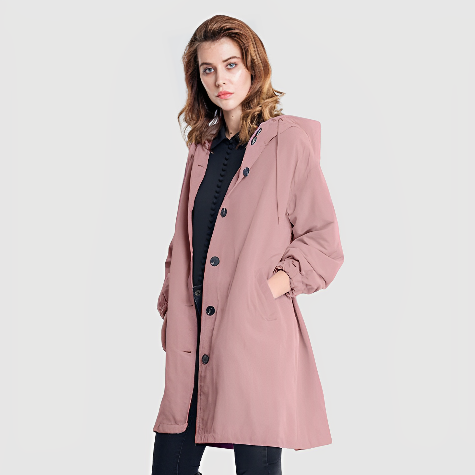Chubasquero clásico con capucha para mujer – Edición de otoño
