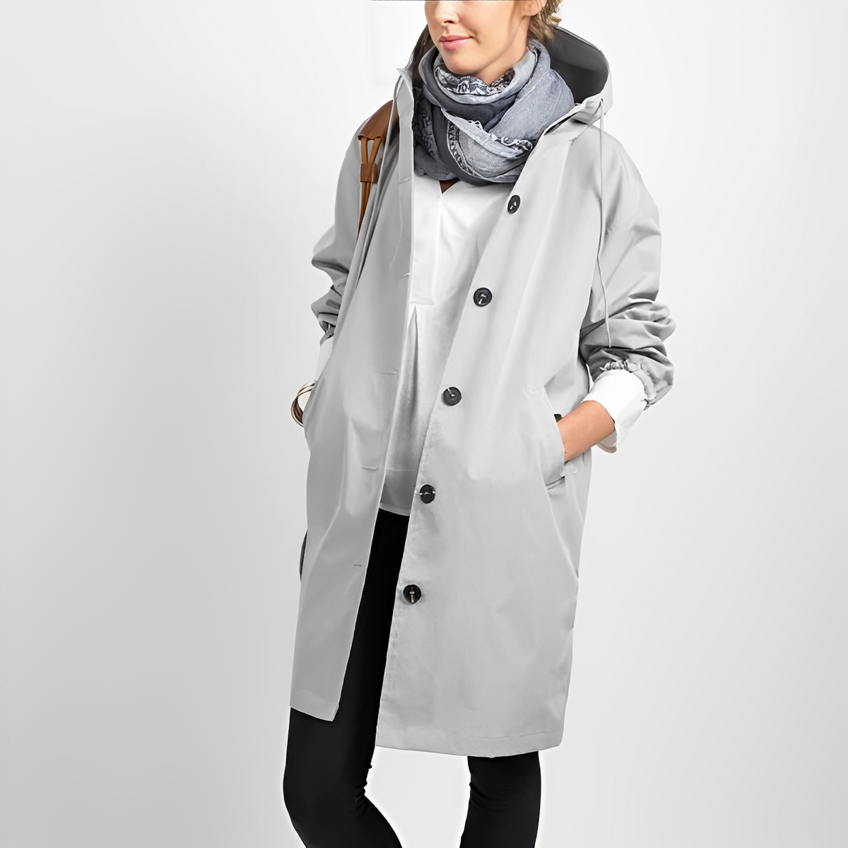 Chubasquero clásico con capucha para mujer – Edición de otoño