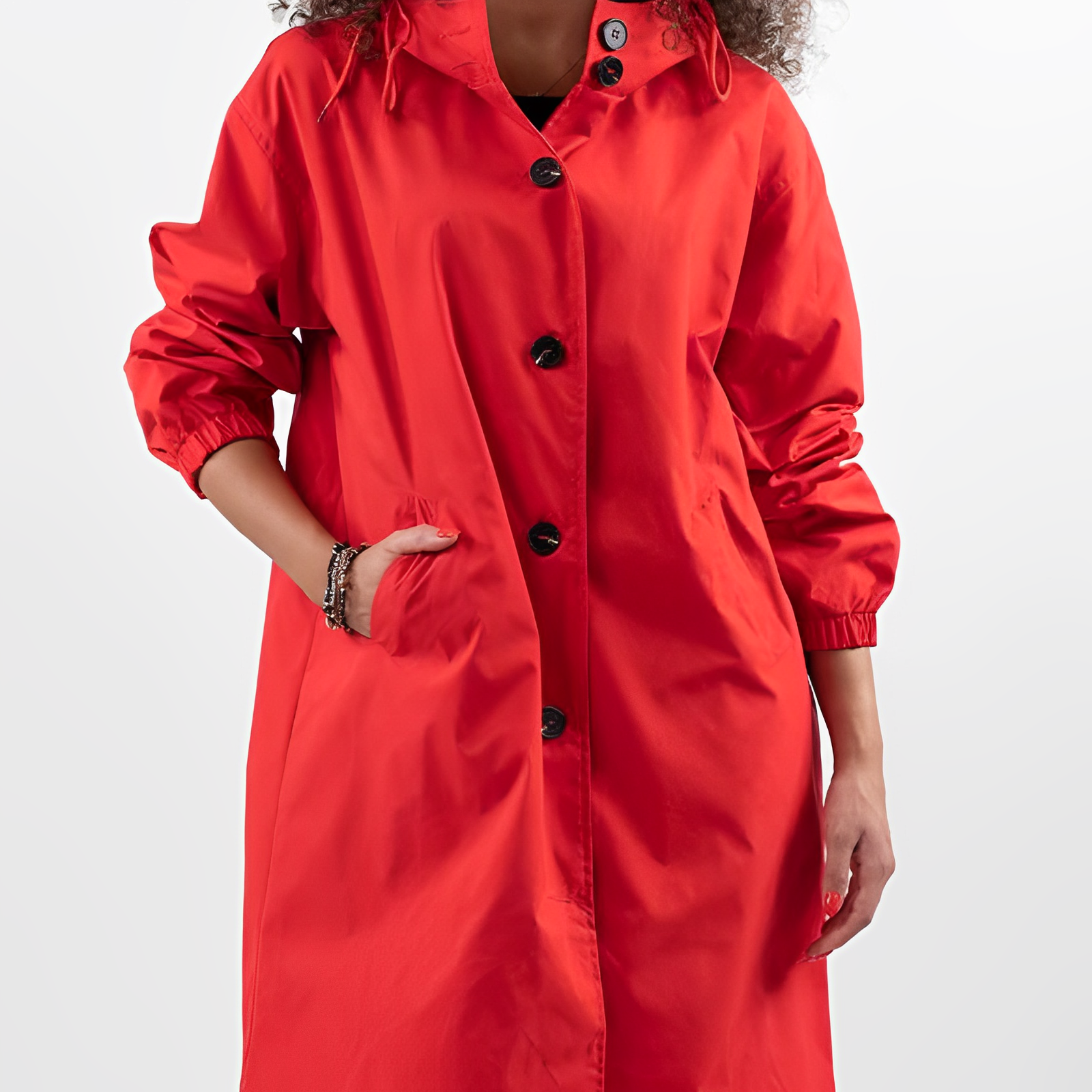 Chubasquero clásico con capucha para mujer – Edición de otoño
