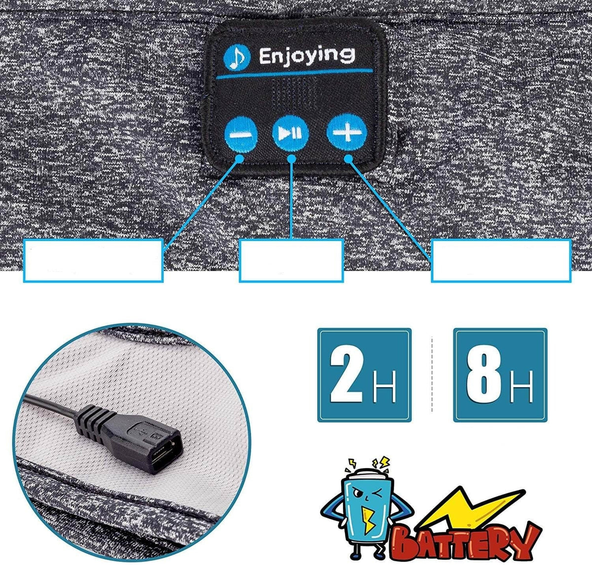 Cinta para la cabeza inalámbrica con Bluetooth