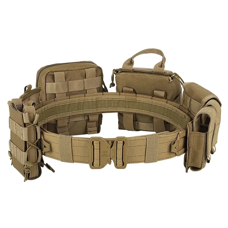 Cinturón táctico de combate con fundas Molle 8 en 1
