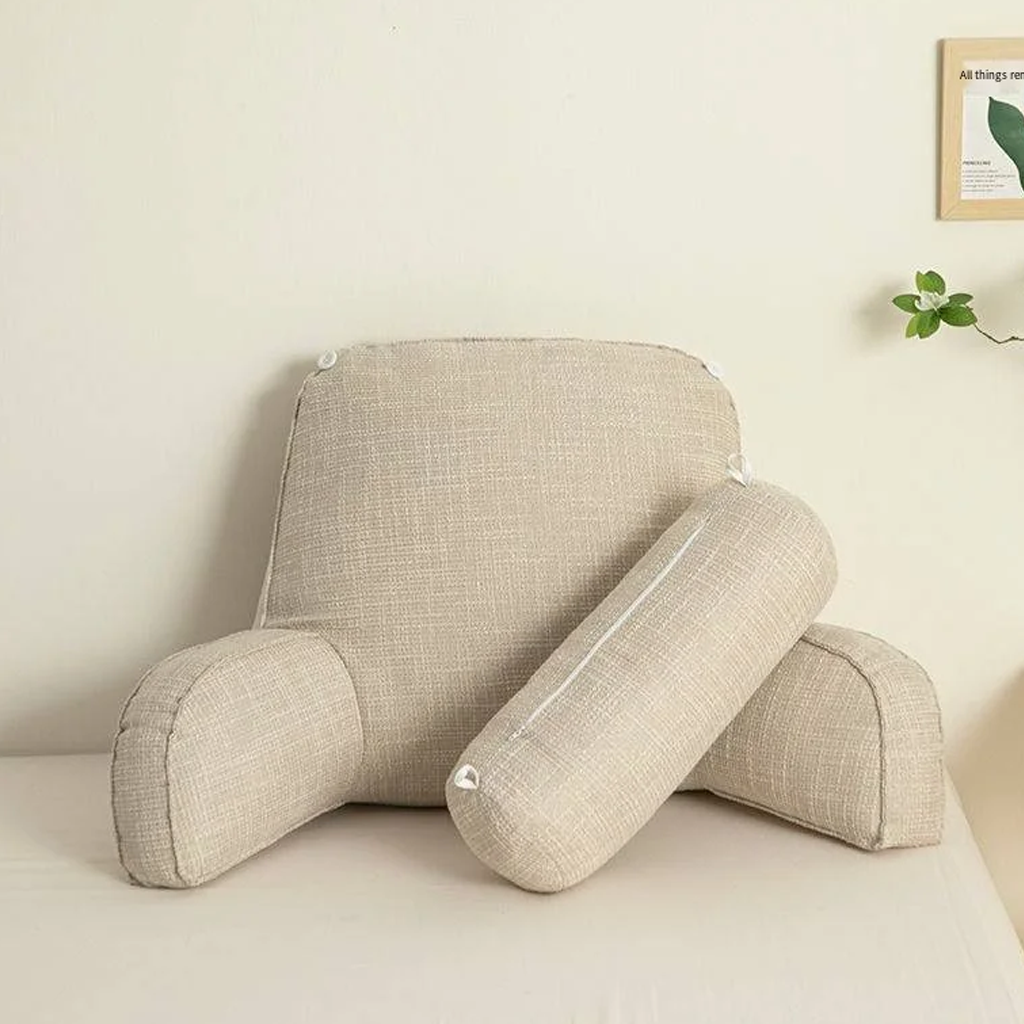 Cojín de apoyo ergonómico con reposacabezas ajustable y funda lavable