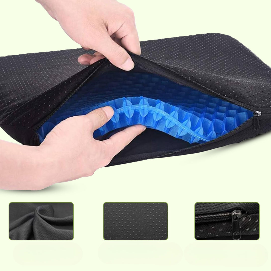 Cojín de asiento de gel en panal con funda – Confort para sillas