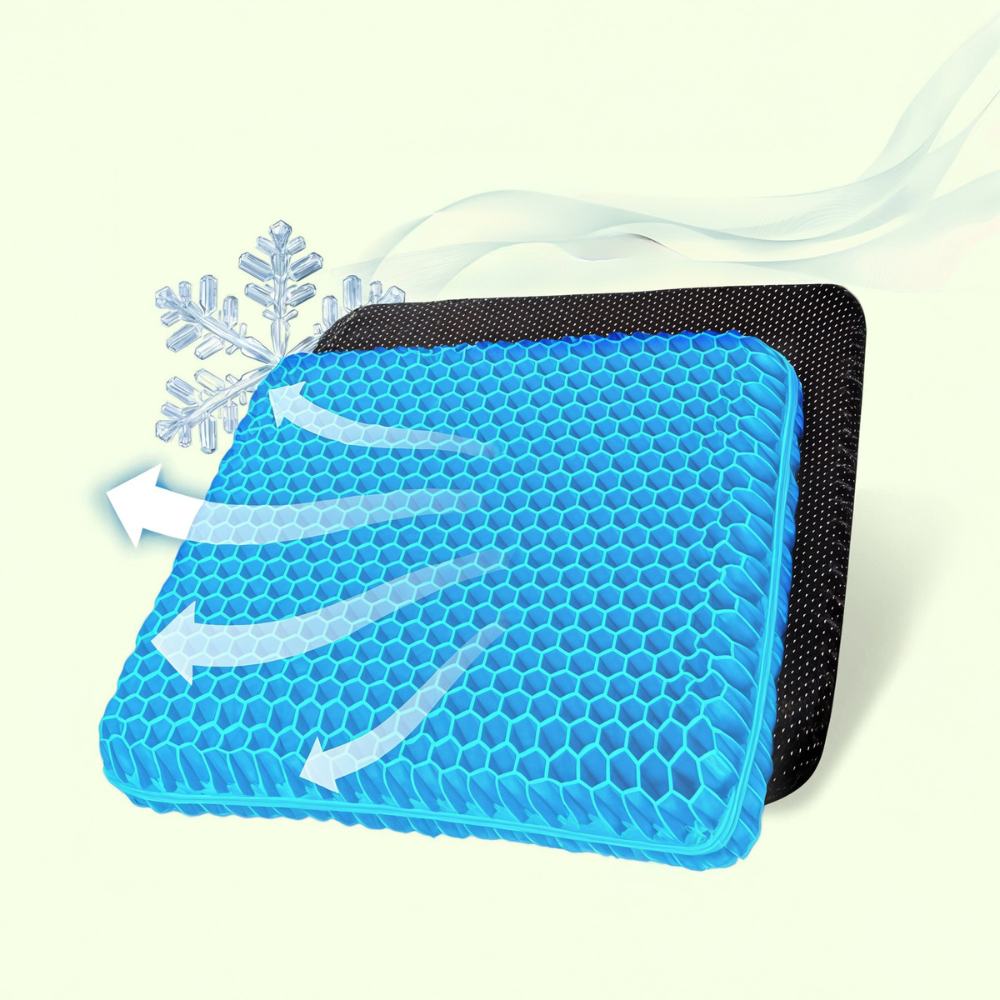 Cojín de asiento de gel en panal con funda – Confort para sillas