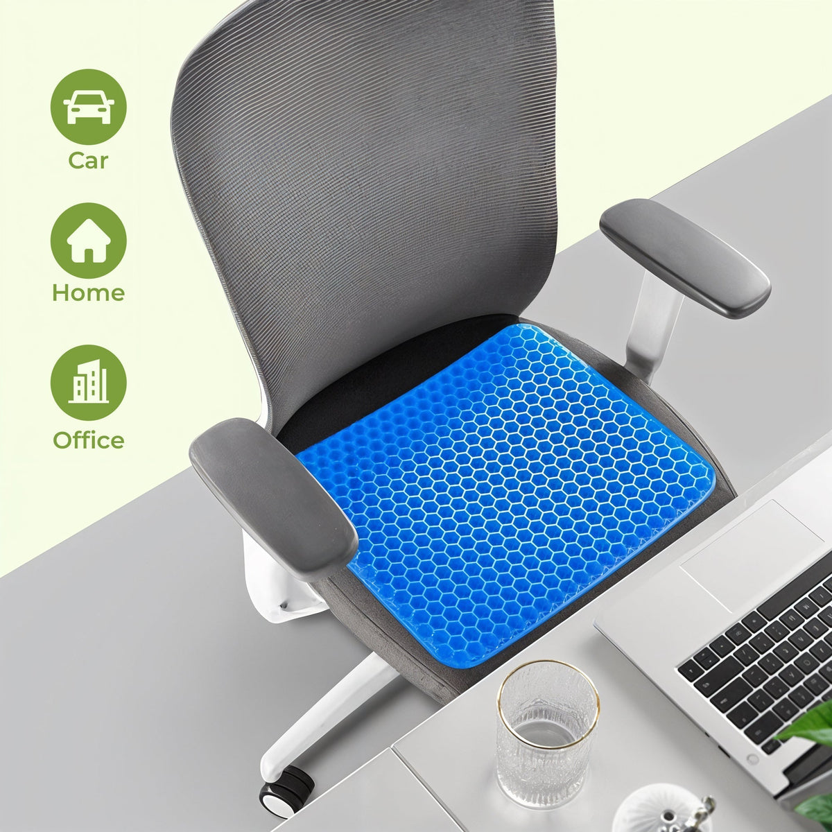 Cojín de asiento de gel en panal con funda – Confort para sillas