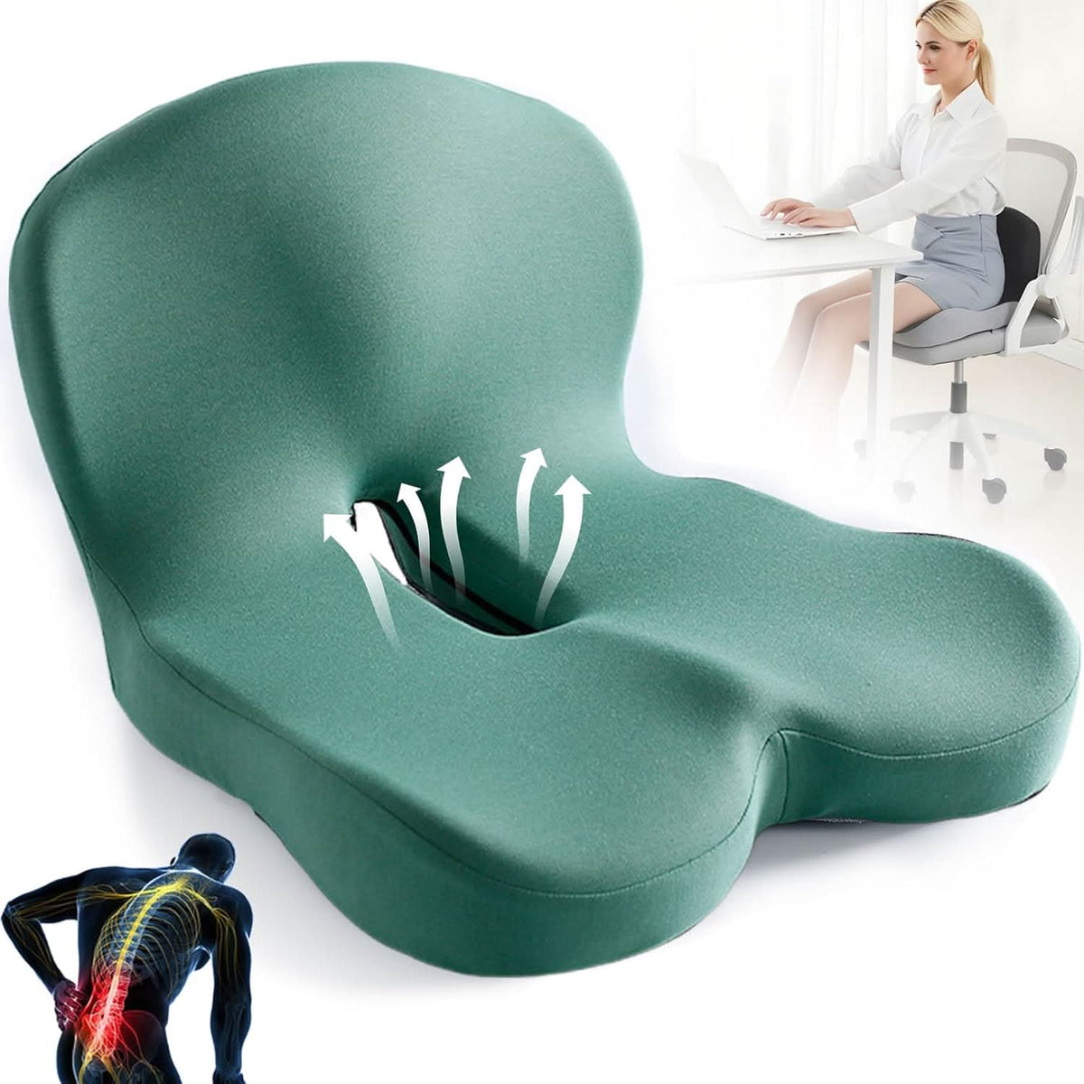 Cojín de asiento ergonómico de espuma viscoelástica
