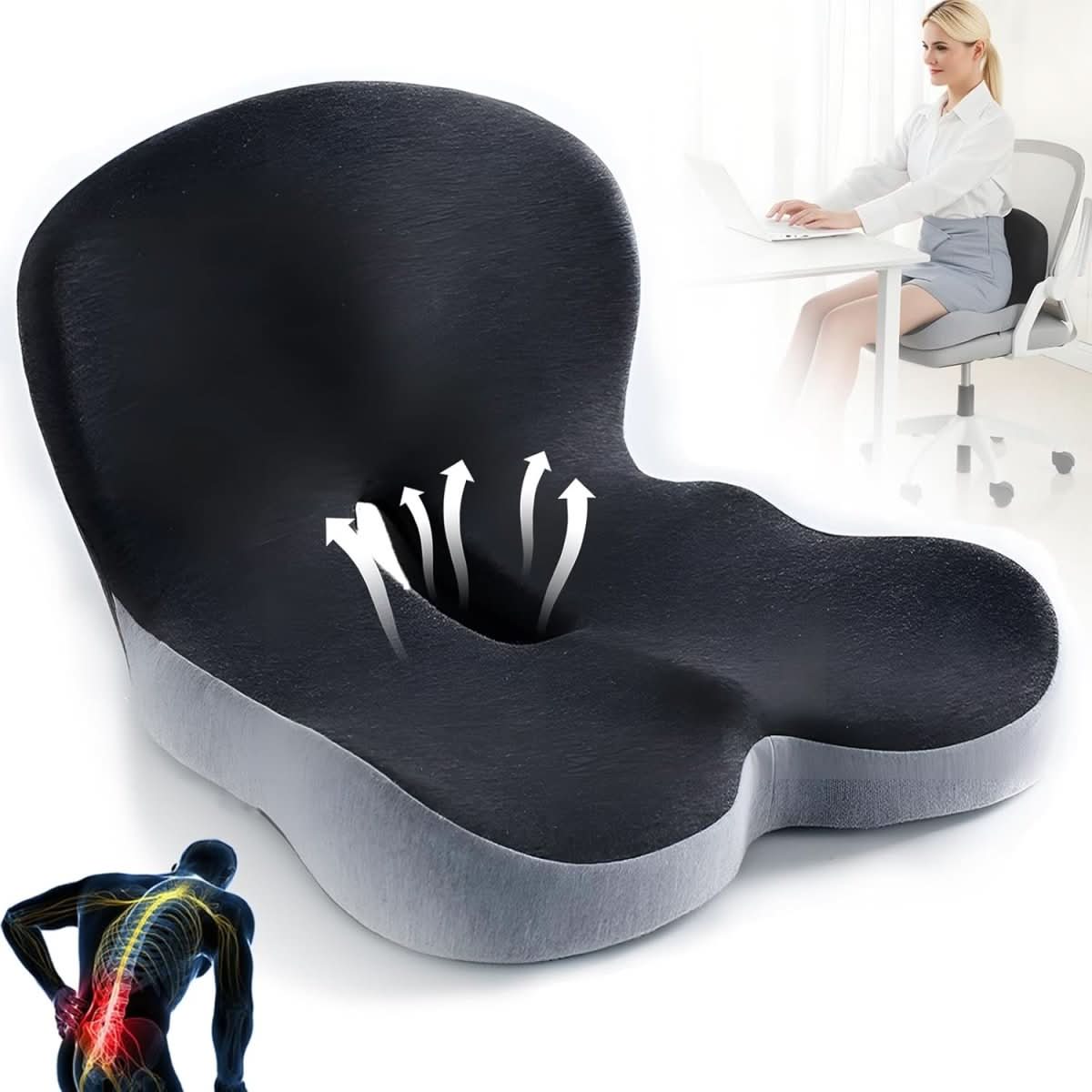 Cojín de asiento ergonómico de espuma viscoelástica