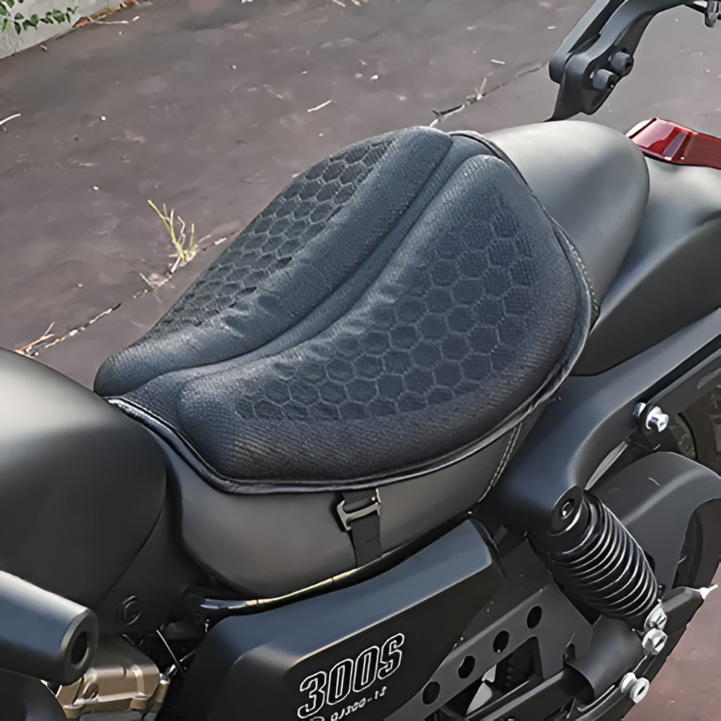 Cojín de gel para asiento de motocicleta para trayectos de larga distancia