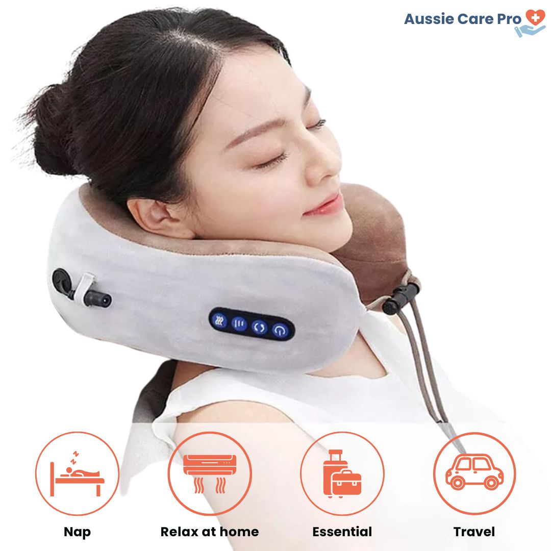 Cojín masajeador Shiatsu con calor – alivio profundo para cuello y hombros | Portátil y recargable