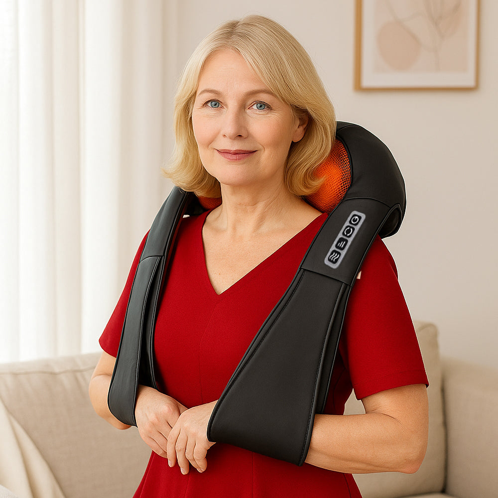 Cojín masajeador Shiatsu con calor para cuello, hombros y espalda (V2)