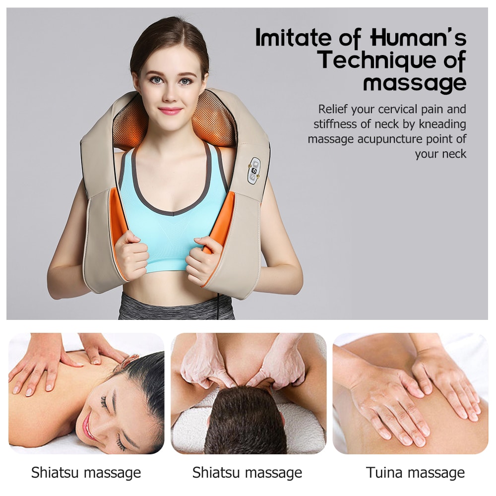 Cojín masajeador Shiatsu con calor para cuello, hombros y espalda (V2)