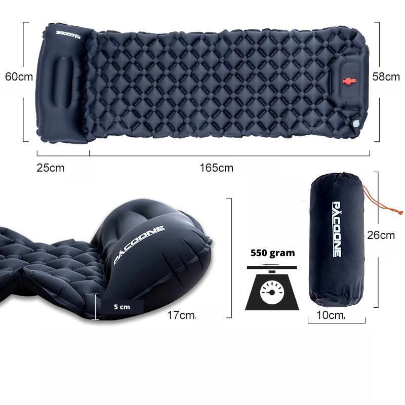 Colchoneta inflable con almohada | Cómoda, ultraligera y de calidad