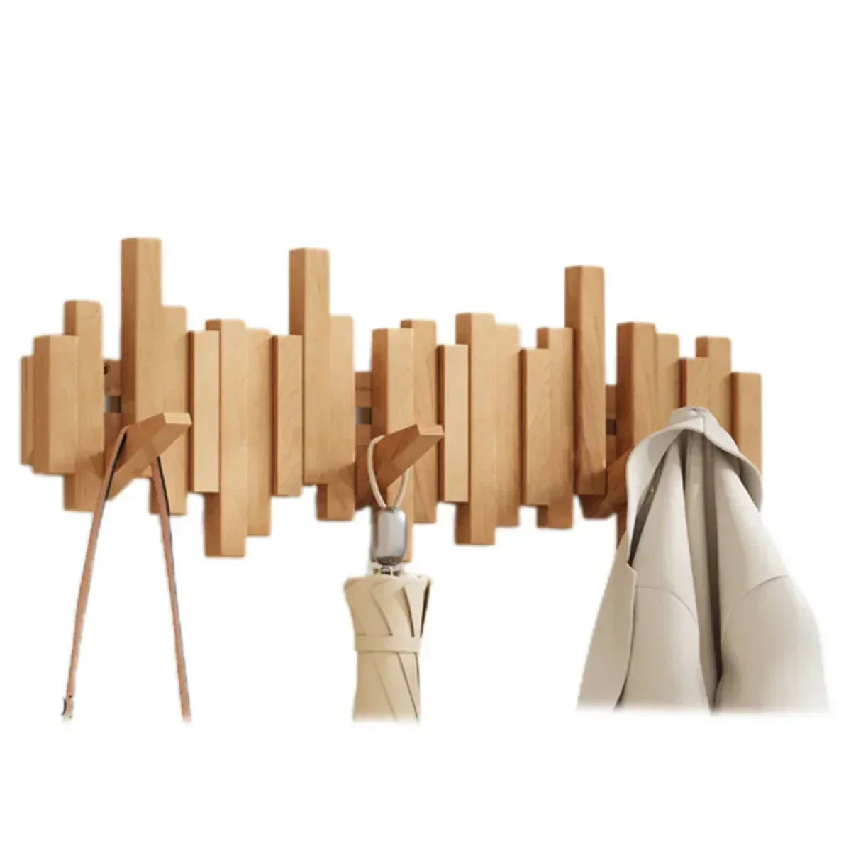 Colgador de pared de madera con diseño de piano
