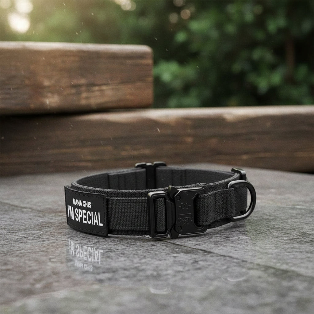 Collar ajustable para perro de nailon resistente, impermeable, con asa ergonómica, para perros medianos y grandes