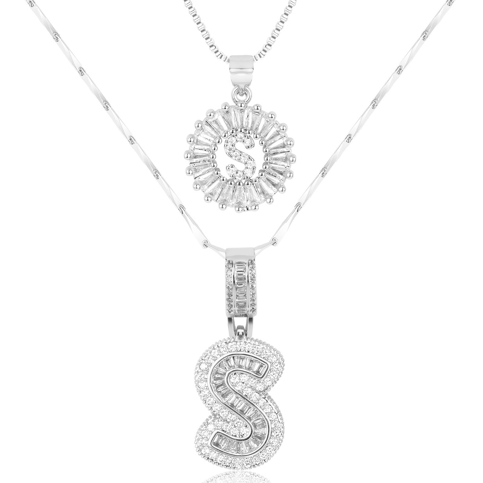Collar con Colgante de Letra Inicial - Brillo Lujoso