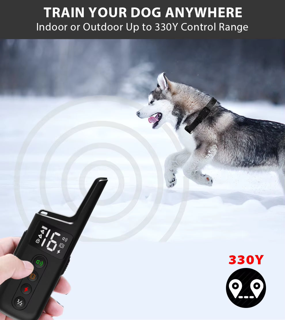 Collar de adiestramiento eléctrico para perros – Control remoto de 500 m, impermeable IPX7, modos de descarga, vibración y sonido