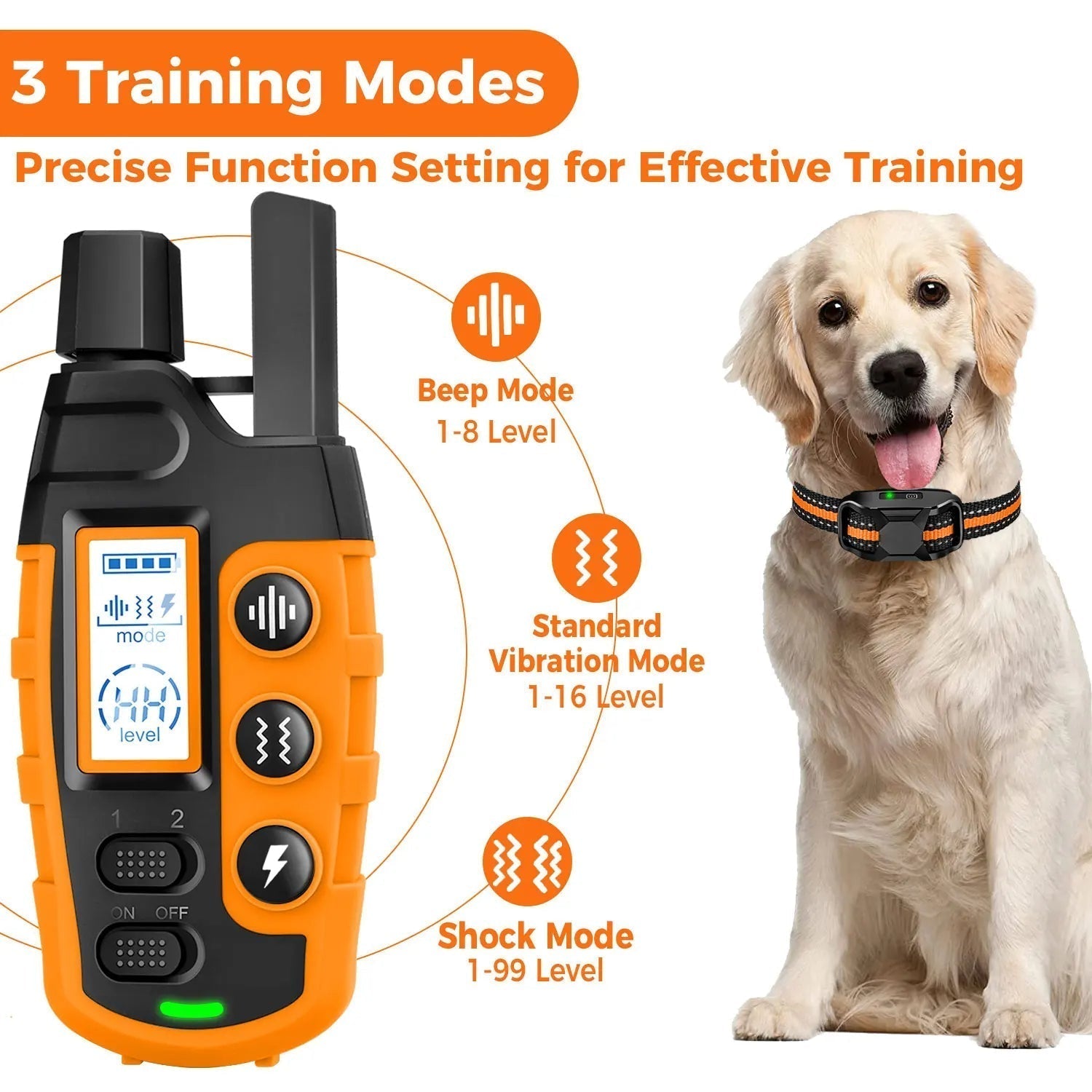 Collar de adiestramiento eléctrico para perros de 3300 ft