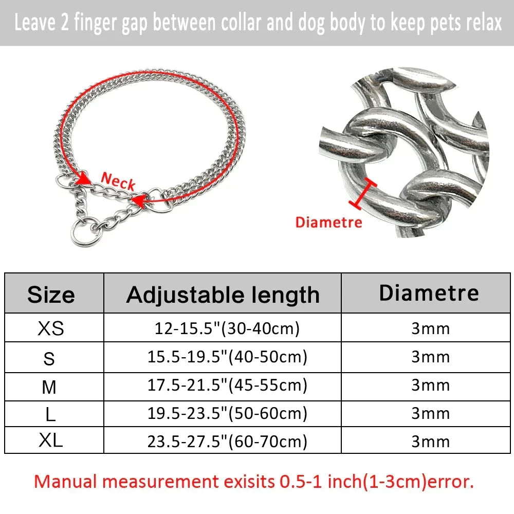 Collar de adiestramiento para perro de acero inoxidable