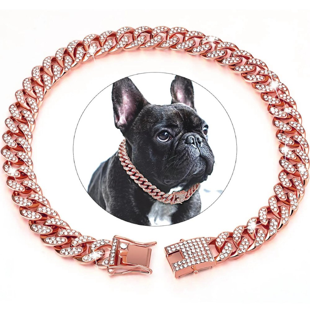 Collar de Cadena Dorado para Perros