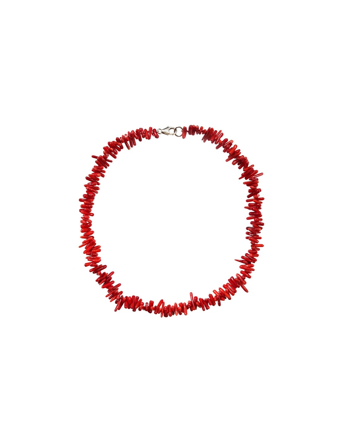 Collar de coral rojo hecho a mano para mujer