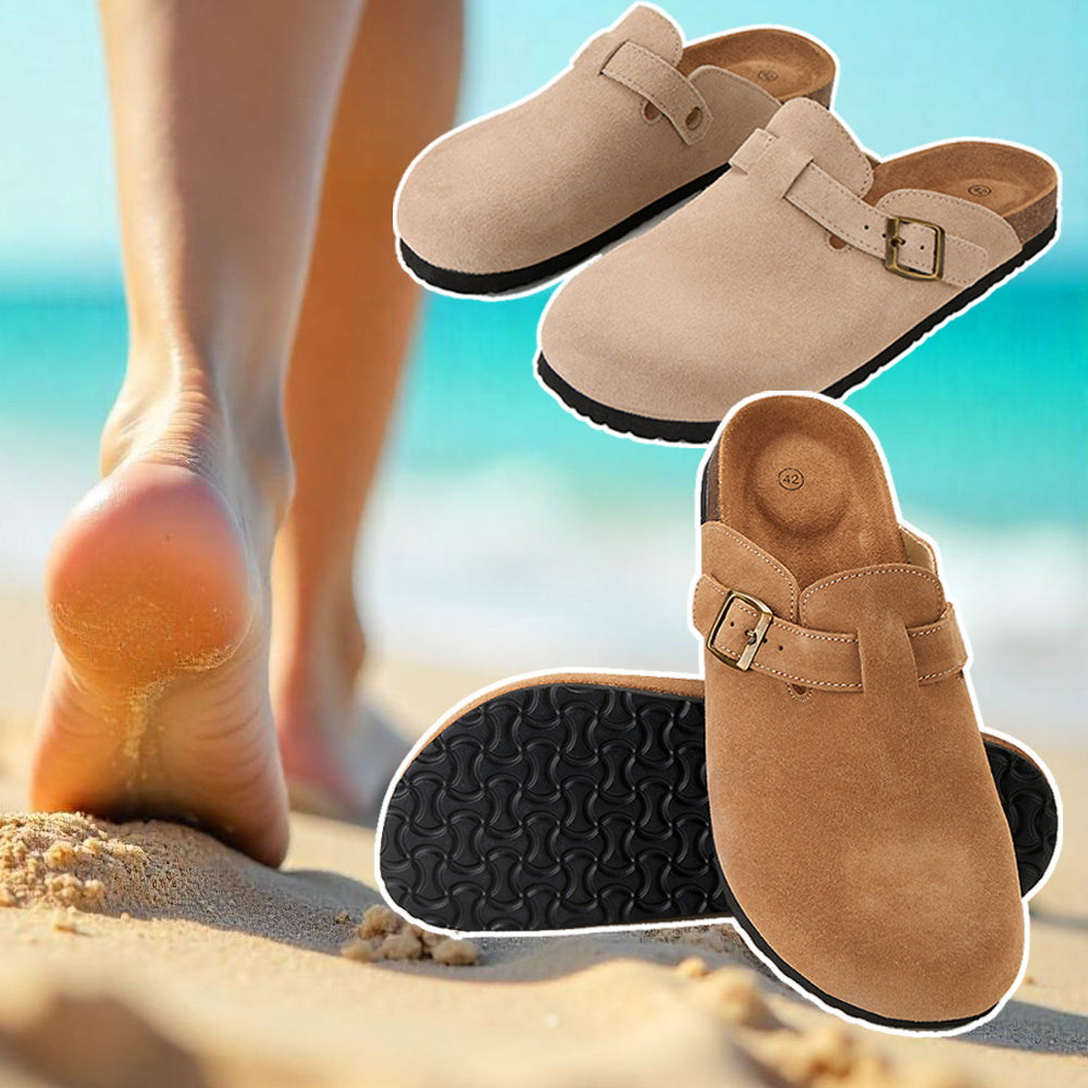 Comodidad y estilo en uno: sandalias clásicas de corcho con puntera cerrada