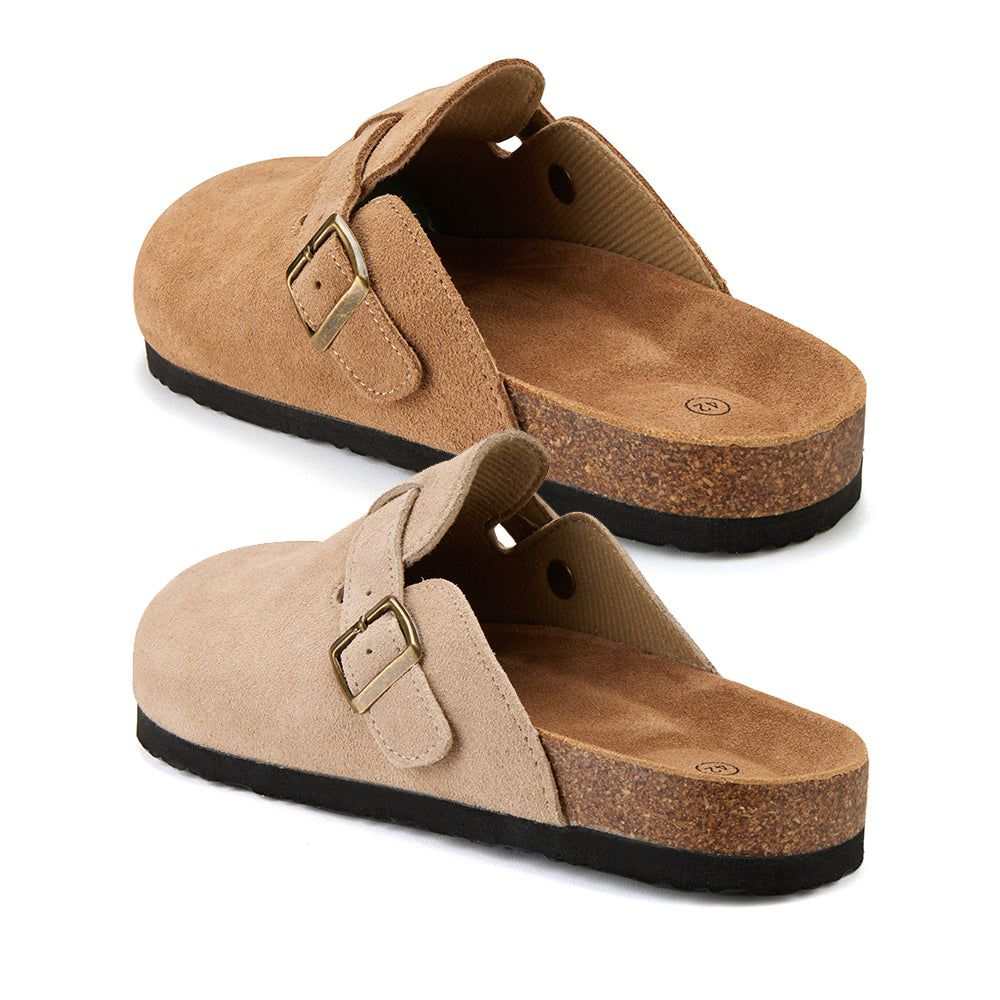 Comodidad y estilo en uno: sandalias clásicas de corcho con puntera cerrada