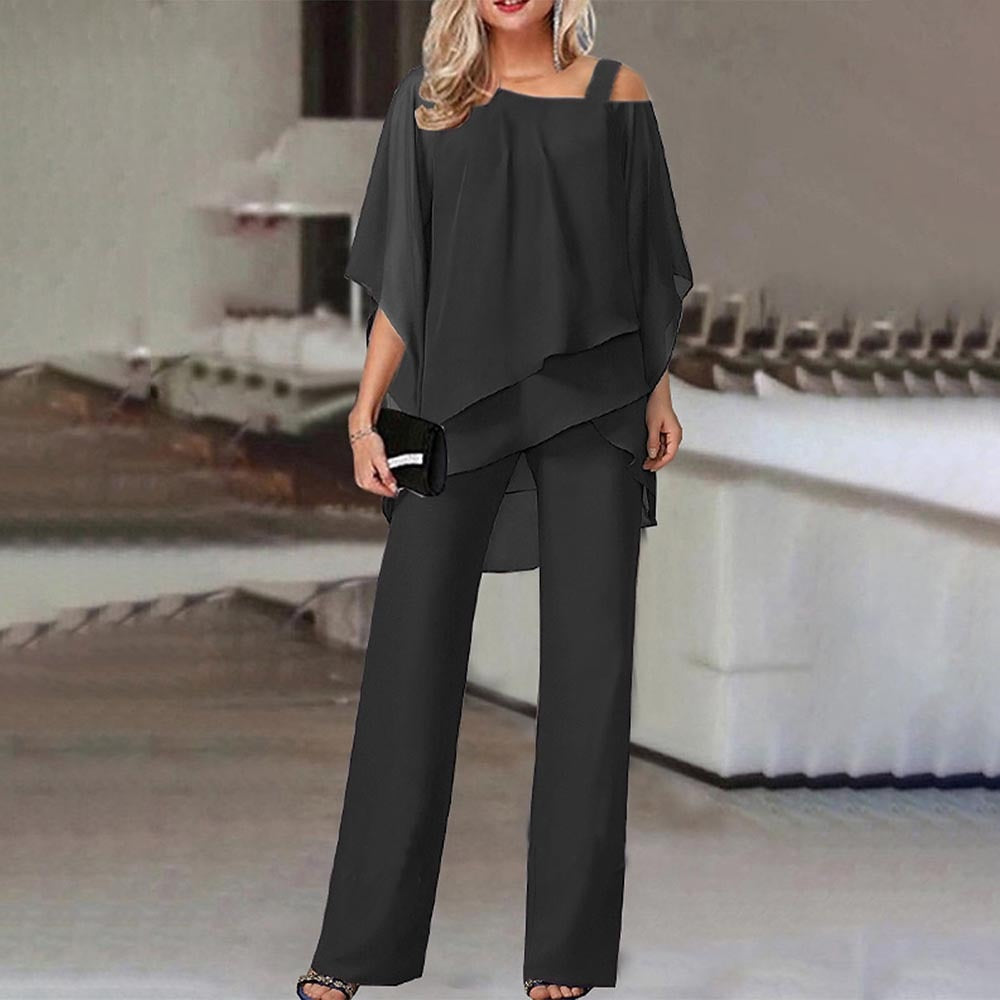 Conjunto casual asimétrico de dos piezas para mujer