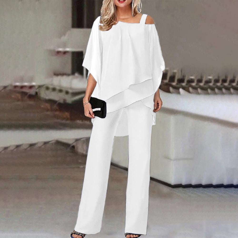 Conjunto casual asimétrico de dos piezas para mujer