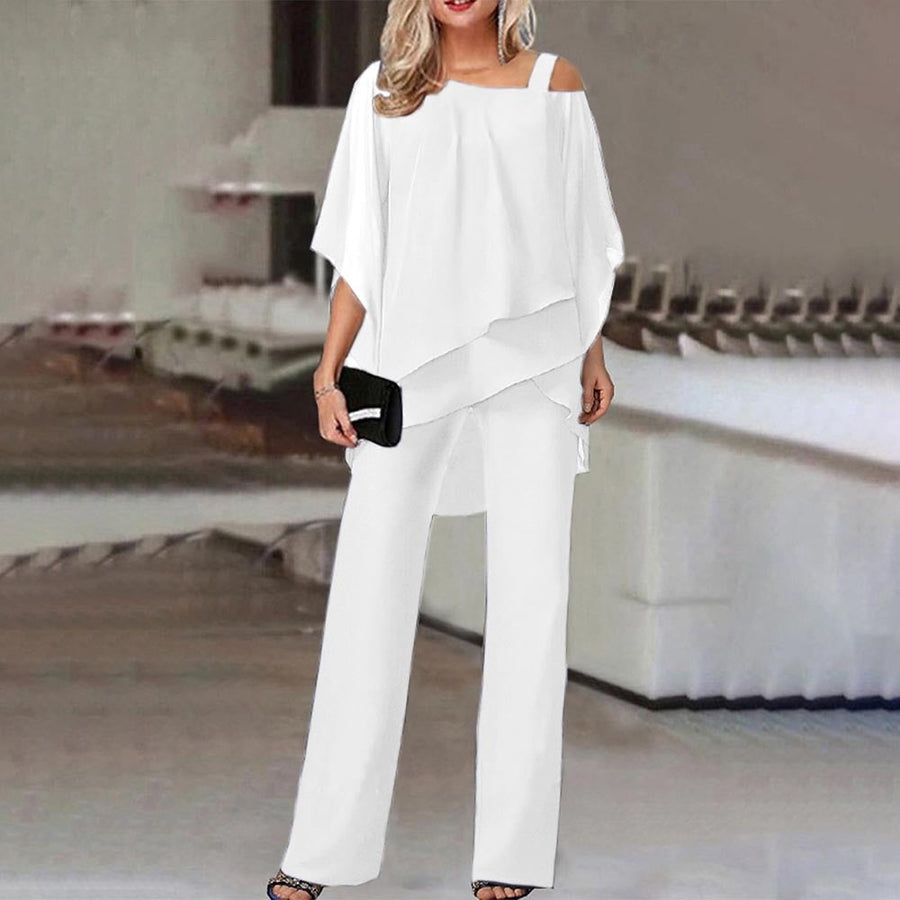 Conjunto casual asimétrico de dos piezas para mujer