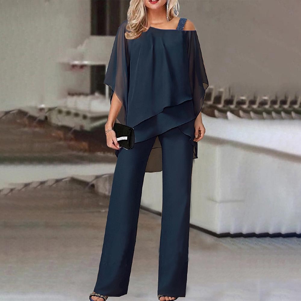 Conjunto casual asimétrico de dos piezas para mujer
