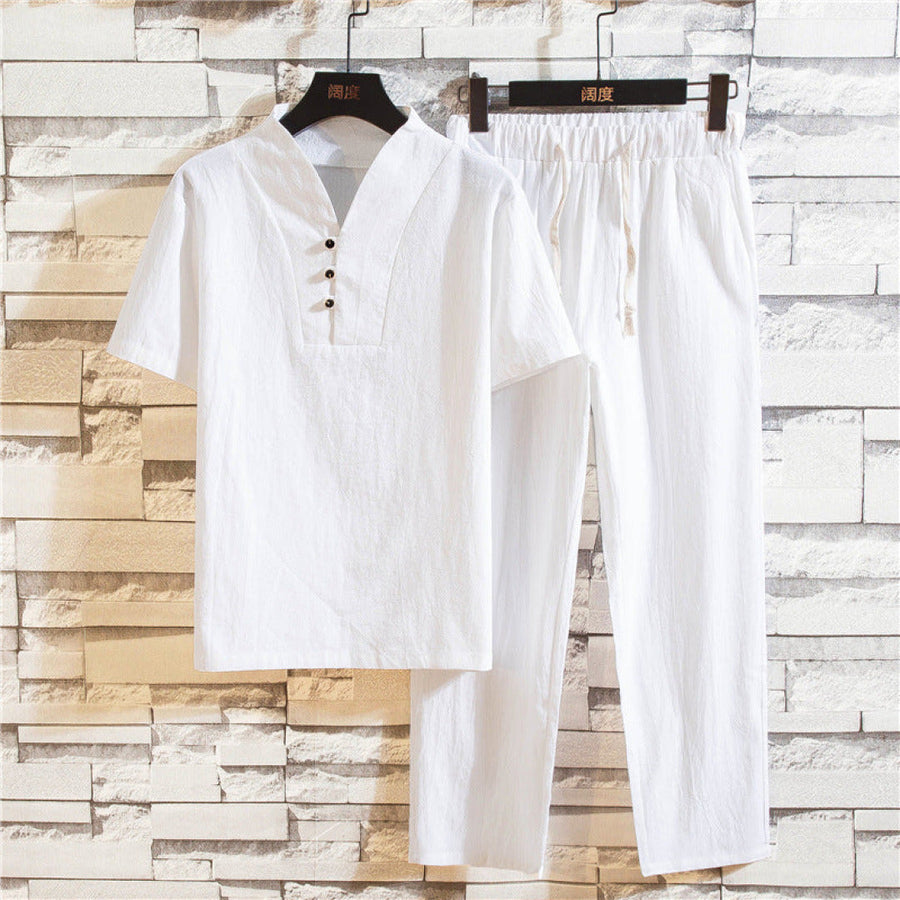 Conjunto casual de manga corta para hombre