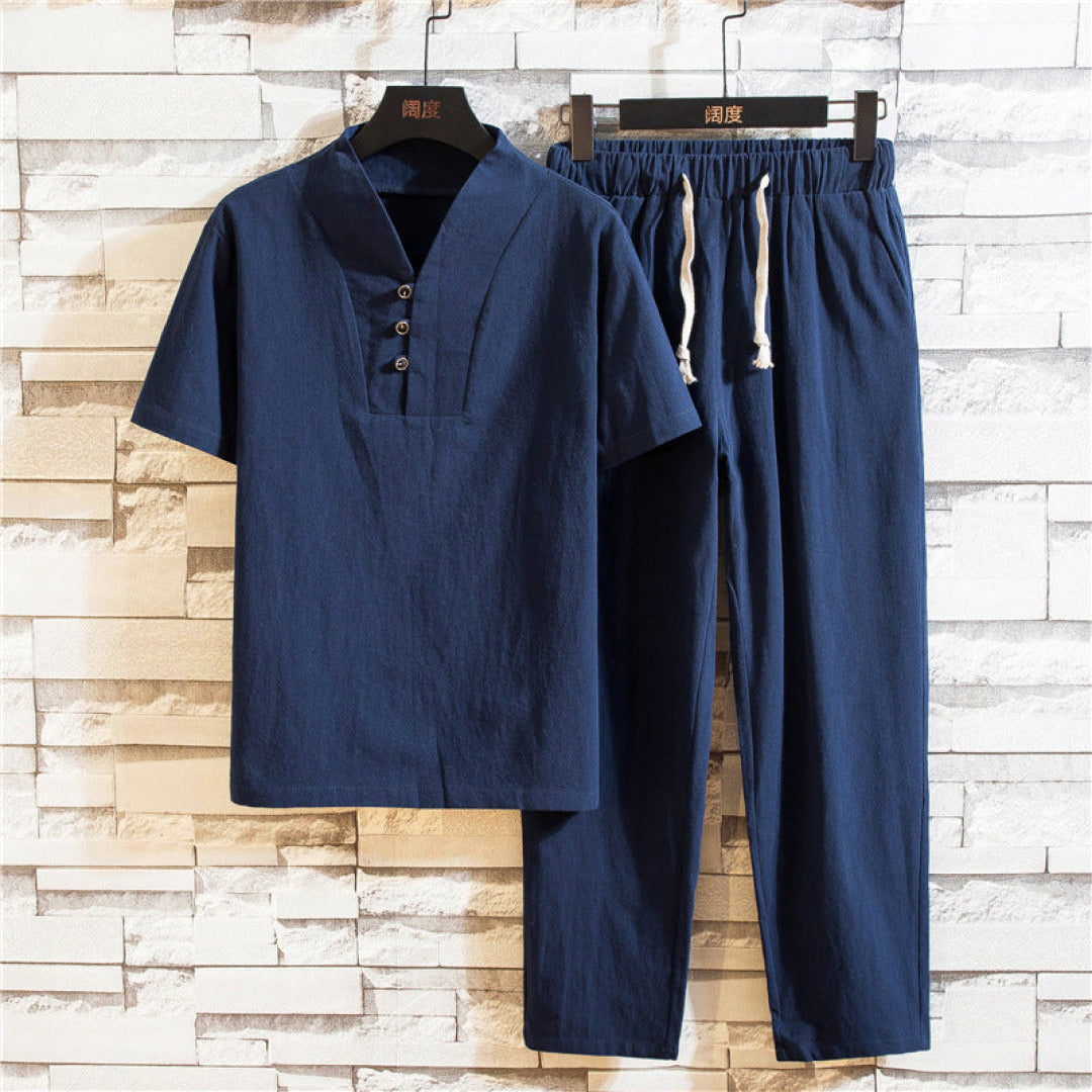 Conjunto casual de manga corta para hombre