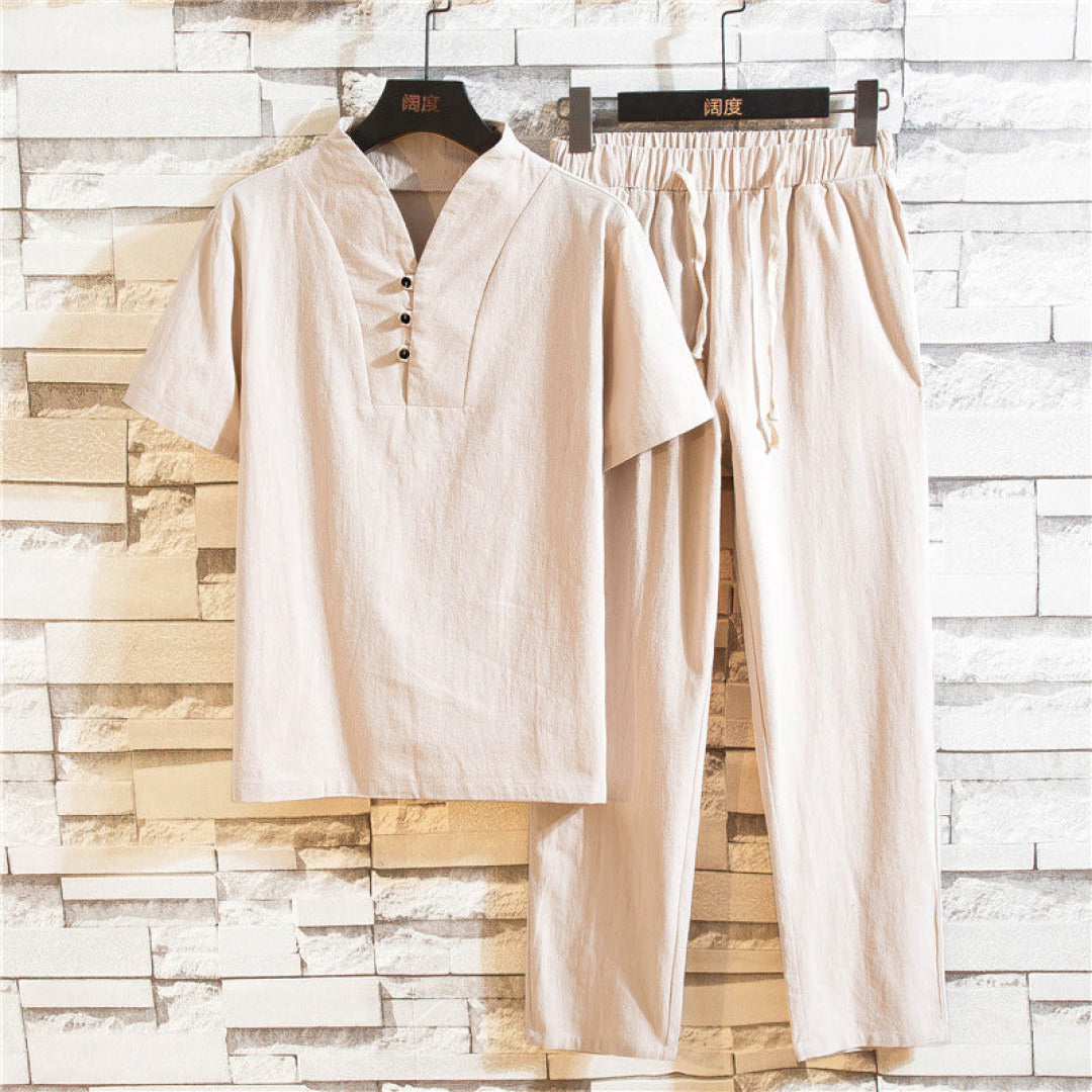 Conjunto casual de manga corta para hombre