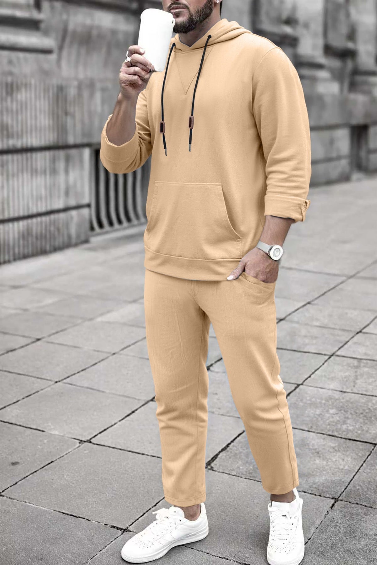 Conjunto casual de sudadera con capucha y pantalón de chándal