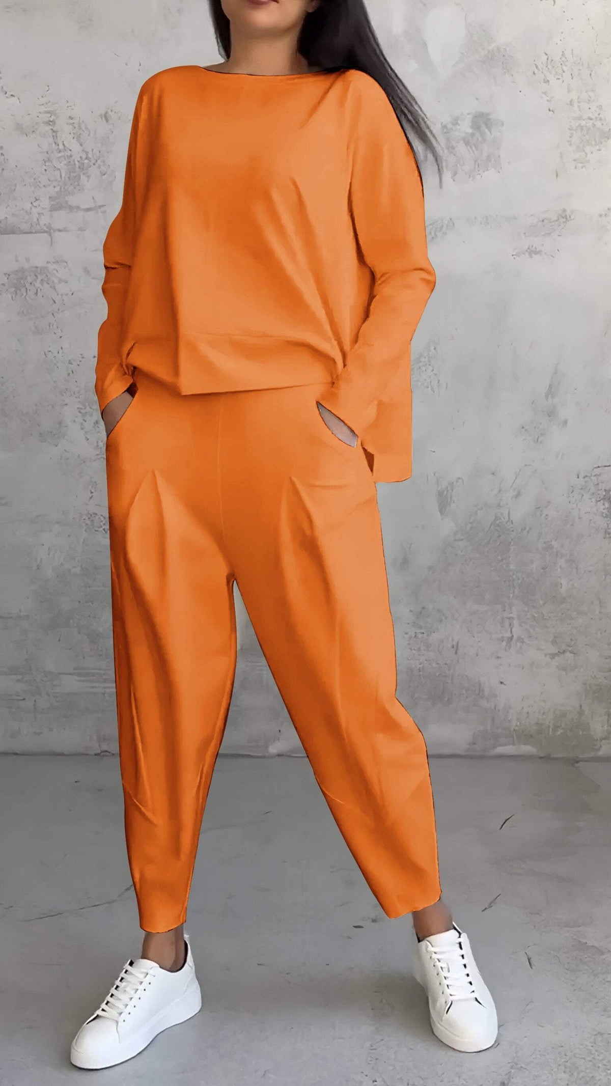 Conjunto casual de verano para mujer con jersey holgado y pantalón entallado