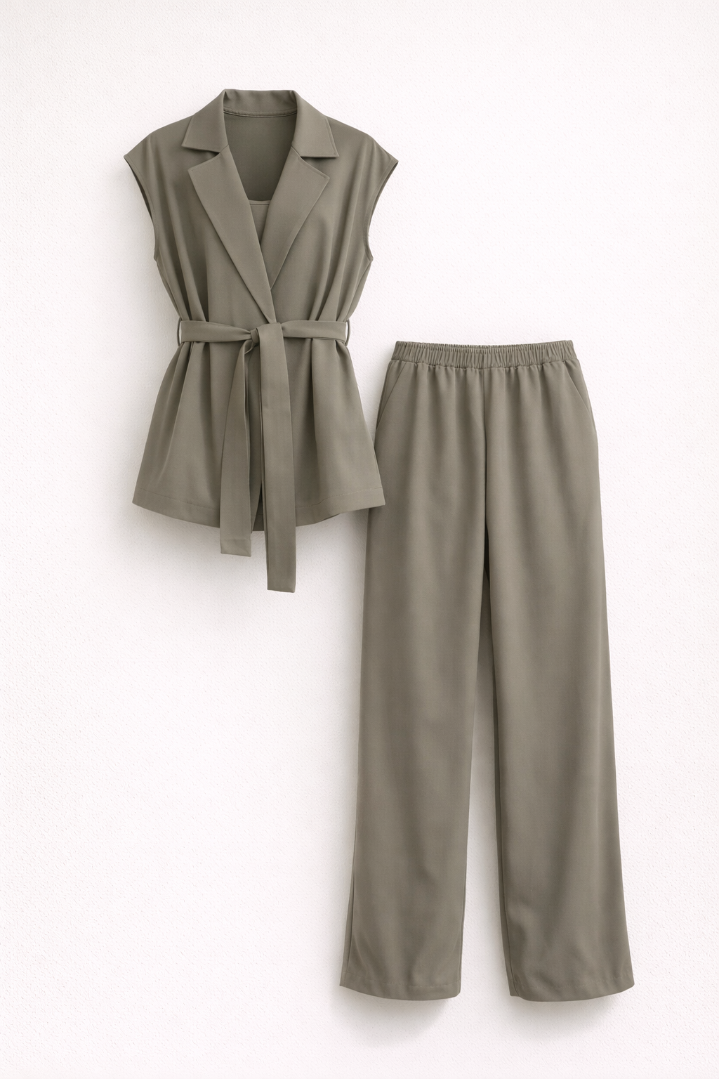 Conjunto casual para mujer de corte holgado con pantalón ancho a medida