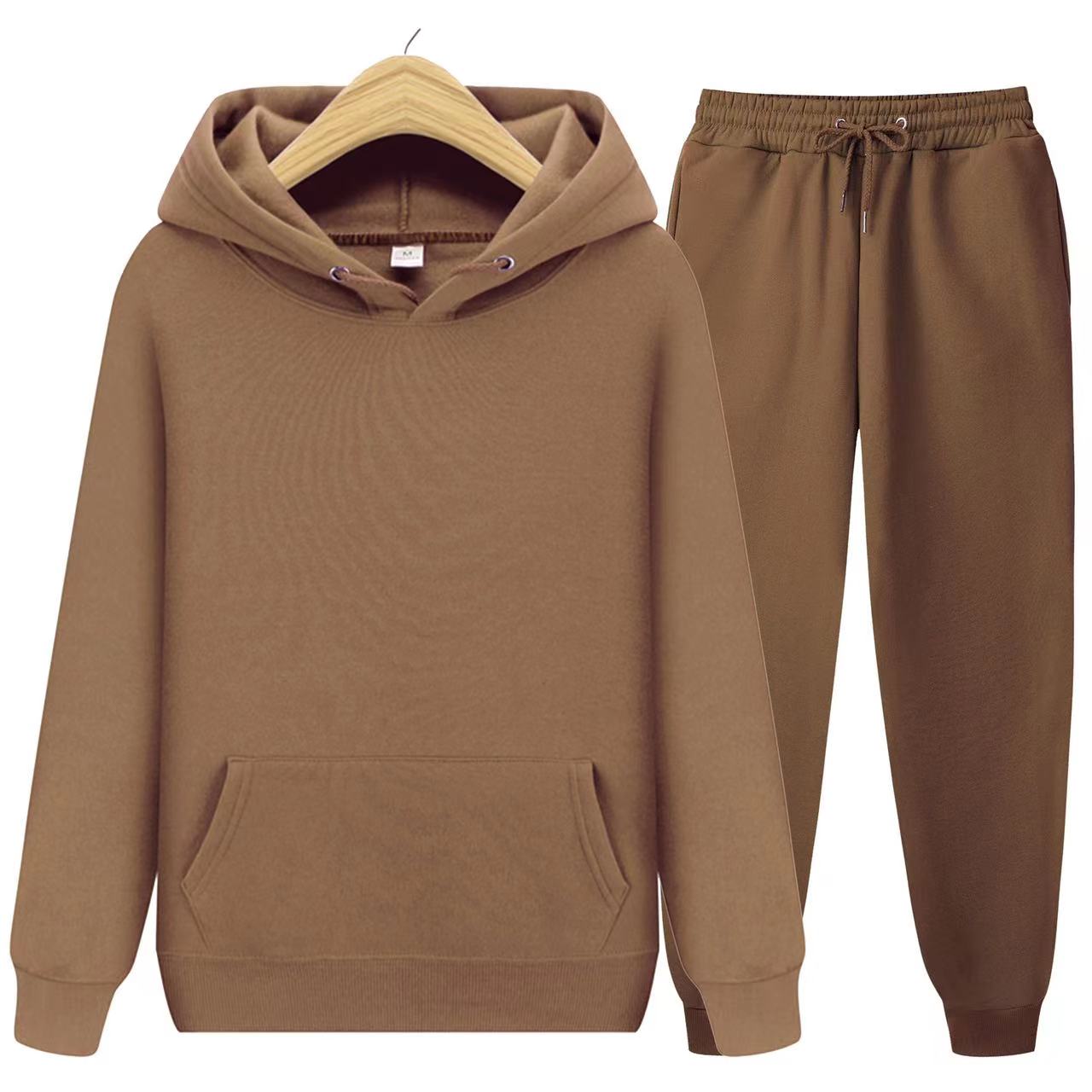 Conjunto chándal de dos piezas unisex de sudadera con capucha y pantalón deportivo en tejido suave y corte holgado