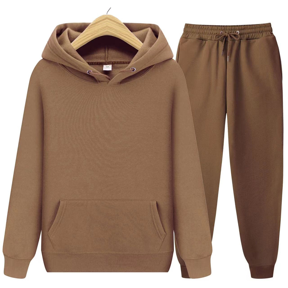 Conjunto chándal de dos piezas unisex de sudadera con capucha y pantalón deportivo en tejido suave y corte holgado