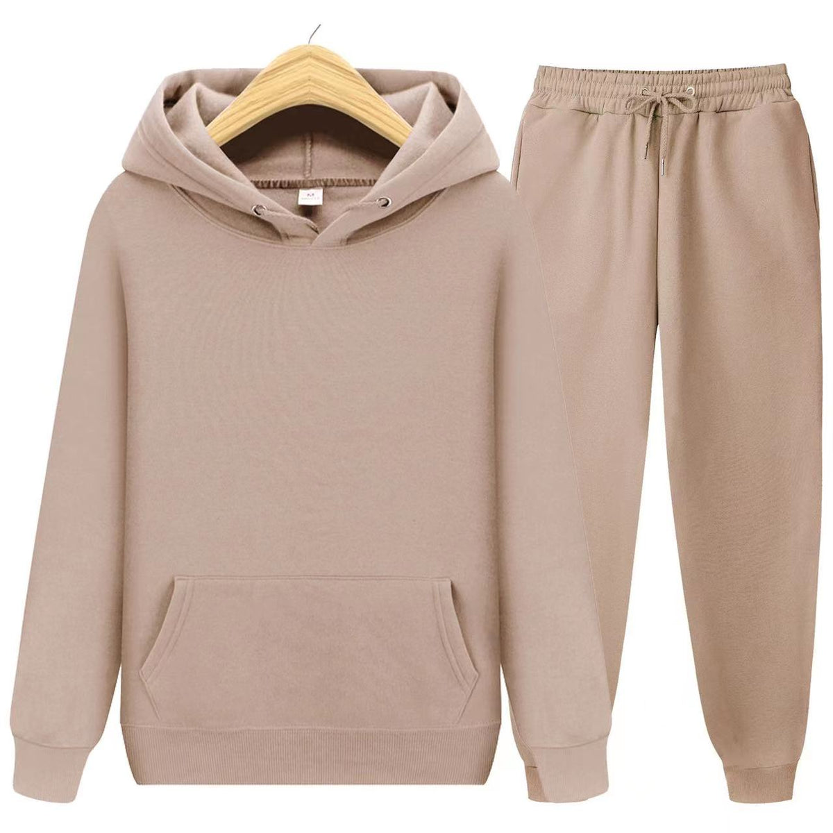 Conjunto chándal de dos piezas unisex de sudadera con capucha y pantalón deportivo en tejido suave y corte holgado