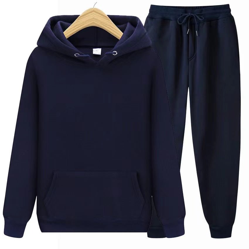 Conjunto chándal de dos piezas unisex de sudadera con capucha y pantalón deportivo en tejido suave y corte holgado