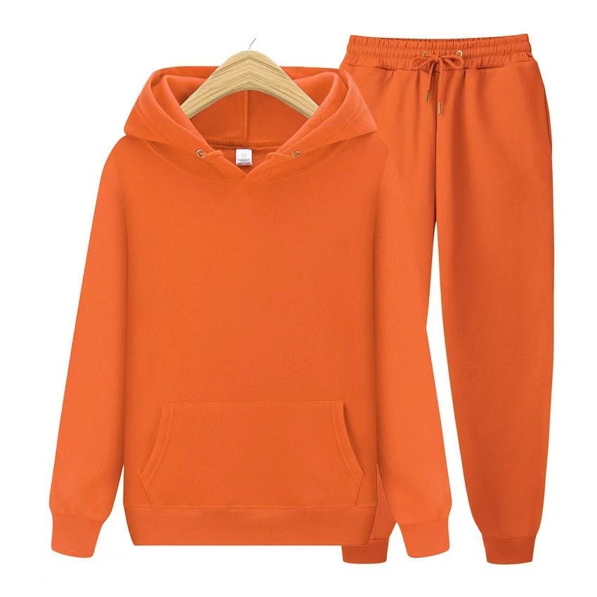 Conjunto chándal de dos piezas unisex de sudadera con capucha y pantalón deportivo en tejido suave y corte holgado