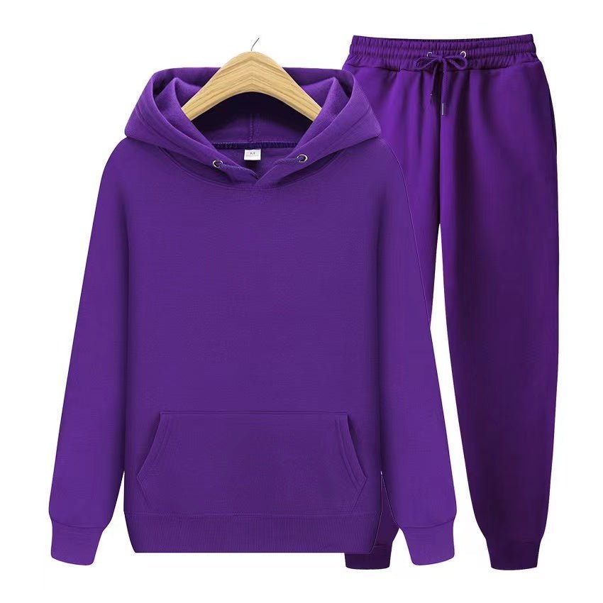 Conjunto chándal de dos piezas unisex de sudadera con capucha y pantalón deportivo en tejido suave y corte holgado